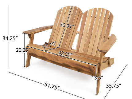 Outdoor Adirondack Rocking Loveseat With Hand Crafted Details
