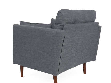 Enchantica - Upholstered Fabric Club Chair With Button Tufted And 2 Accent Pillows