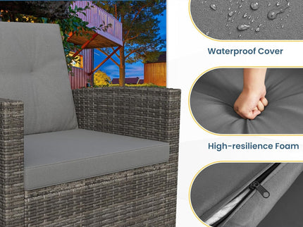 Modern All-Weather Patio Set With Cushions And Table