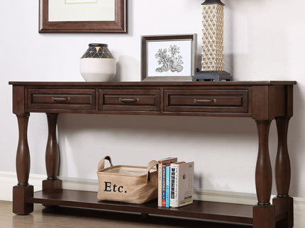 Console Table With 3 Drawers And 1 Bottom Shelf For Entryway - Espresso