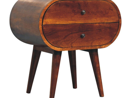 Large Chestnut Circular Bedside
