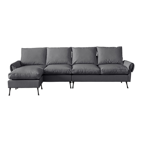 Modern Sectional Technical L-Shaped Sofa Couch With Convertible Ottoman