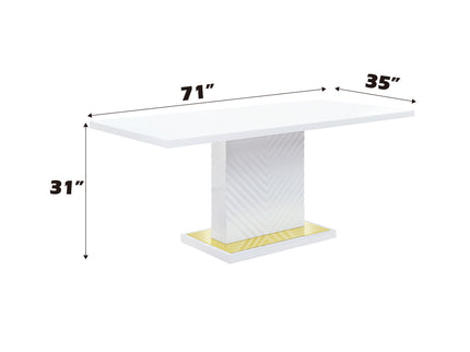Gaines - High Gloss Dining Table With Pedestal Base