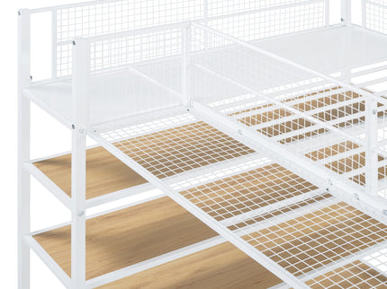 Bunk Bed With 5 Tier Shelves