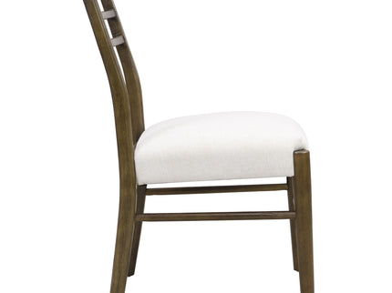Farmhouse Style Dining Chair Set With Ladder Back Design