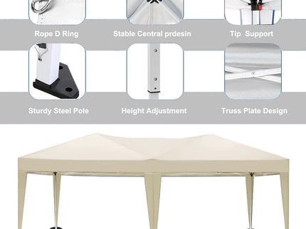 10'X20' Ez Pop Up Canopy Outdoor Portable Party Folding Tent With 6 Removable Sidewalls + Carry Bag + 4 Pieces Weight Bag