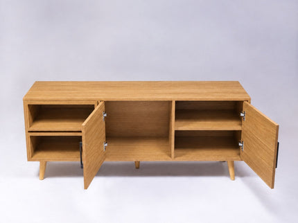 TV Stand For TVs Up To 60" With 2 Doors And 2 Open Shelves