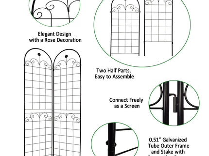 Metal Garden Trellis For Climbing Plants Outdoor Rustproof Plant Support Rose Trellis Netting Trellis