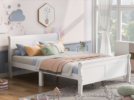 Platform Bed Frame Mattress Foundation Sleigh Bed With Headboard / Footboard / Wood Slat Suppor