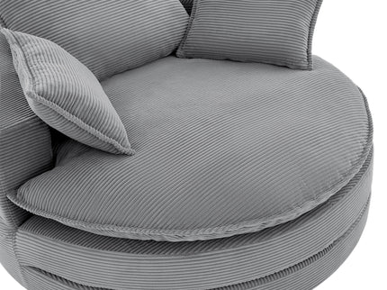 360° Swivel Accent Barrel Chair With Dual Layer Cushion And 3 Removable Pillows