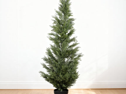 Realistic Artificial Cypress Tree, UV Resistant Indoor / Outdoor Topiary Plant For Decoration - Green Leaves