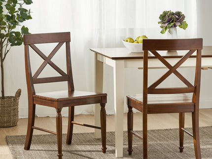 Dining Chair With X Shaped Back (Set of 2)