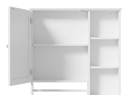 Wall Mounted Bathroom Storage Cabinet, Medicine Cabinets With Large Mirror Door, Adjustable Shelves And Three Open Storage Levels(Not Include Bathroom Vanity)