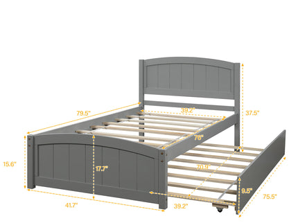 Platform Bed & Headboard, Footboard And Wood Slat Support
