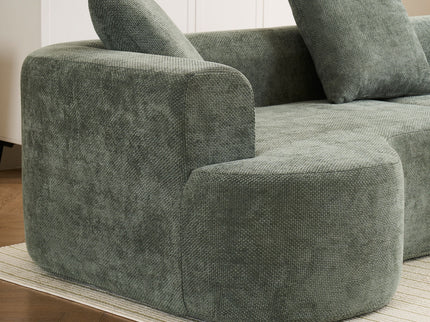 Modern Style Ultra Smooth Curved Sofa With 3 Pillows