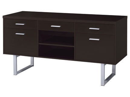 5 Drawer Credenza With Open Shelving - Cappuccino