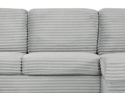 Upholstered U-Shaped Sectional Sofa With Movable Ottoman And Side Storage Pockets