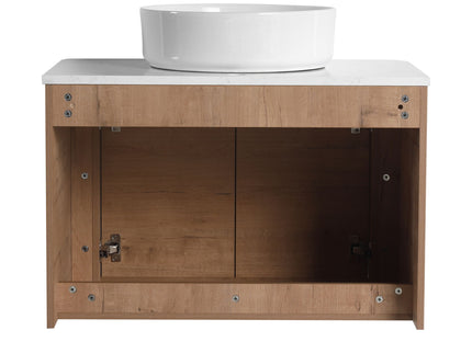 Wall Mounted Bathroom Vanity With Art Sink, 1 Storage Shelf, 2 Soft Close Doors