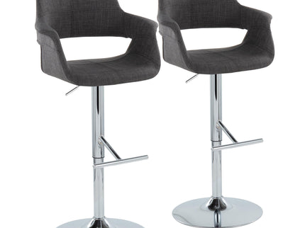 Vintage Flair - Mid Century Modern Adjustable Barstool & Straight T Footrest (Set of 2)