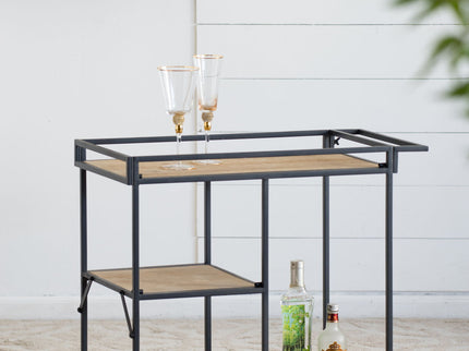 Shelf With Wheel - Black / Brown