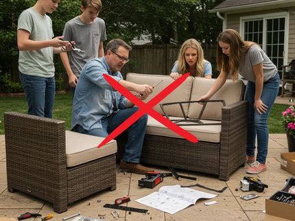 Outdoor 6 Person Patio Seating Group With Cushions - Gray