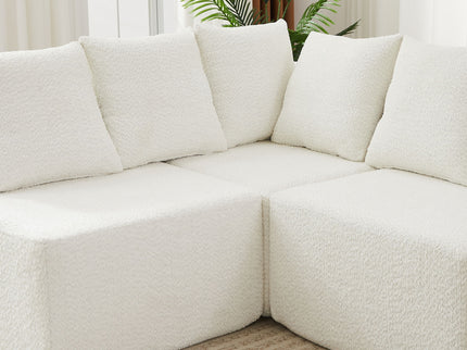 L - Shaped Modular Sofa With Deep Seat And 11 Pillows