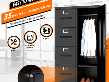 Storage Vertical Filing Cabinet With Lock