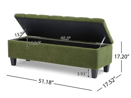 Ottoman Bench & Storage - Green