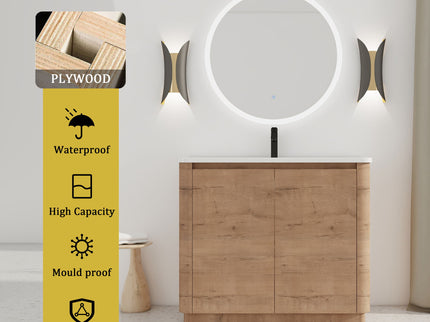 Freestanding Bathroom Vanity With Sink & 2 Soft Close Doors