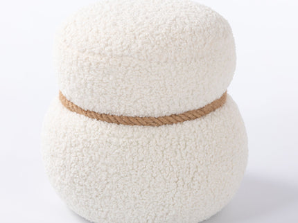Snowman Stool With Cushion And Solid Wood Frame