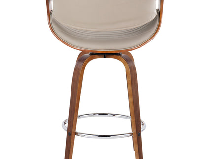 Symphony - Mid Century Modern Fixed Height Counter Stool & Swivel With Round Footrest (Set of 2)