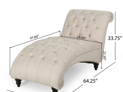 Chaise Lounge With Button Tufted Diamon Stitch