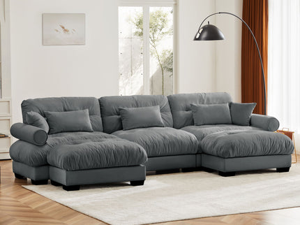 Super Comfort Oversized Modular Sectional Sofa With Movable Ottoman