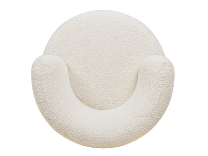 Fuji - 360 Swivel Low Barrel Back Accent Chair - Ivory White