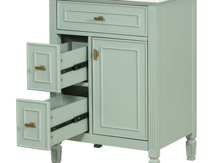 Bathroom Vanity With Sink, Flip Drawer, 2 Drawers, Adjustable Shelf