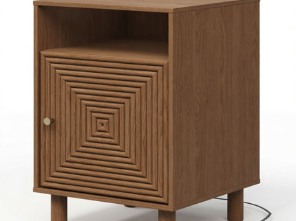 Nightstand With Charging Station & Storage