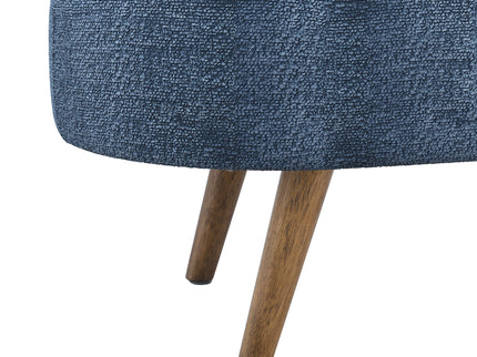 Modern Ottoman Oval Storage Bench With Rubber Wood Legs