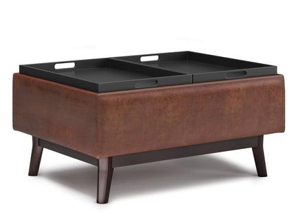 Owen - Tray Top Small Coffee Table Upholstered Storage Ottoman