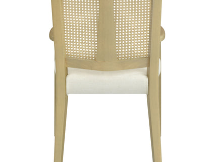 Mid Century Modern Arm Dining Chairs With Rattan Backrest