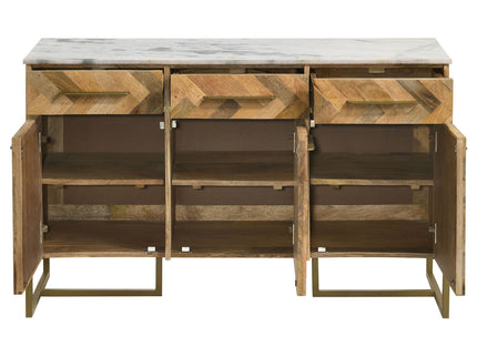 Paloma - 3 Door Herringbone Accent Cabinet - Natural