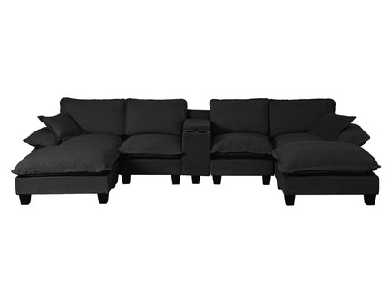 Modular Cloud Couch Sofa With Cup Holders & Storage, USB Port