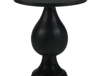 Stain Pedestal Accent Table Elegant Design With Round Top - Black