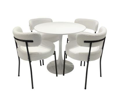 Mid-Century Modern Dining Chair With Curved Backrest