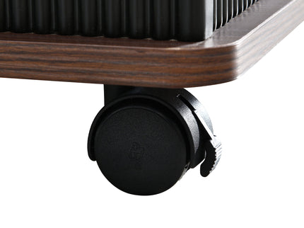 Adjustable End Table With Wheels, 360°Rotating Top And Storage Space