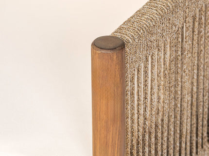 Modern Outdoor Woven Lounge Chair With Solid Wood Frame - Teak