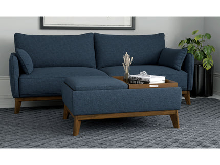 Reversible Tray Ottoman - Blue