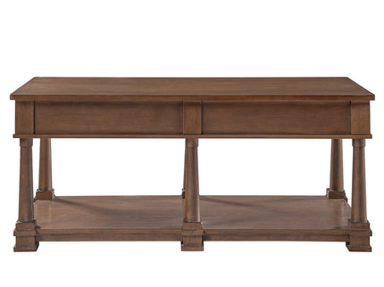 Coffee Table With 2 Storage Drawers & Lower Open Shelf
