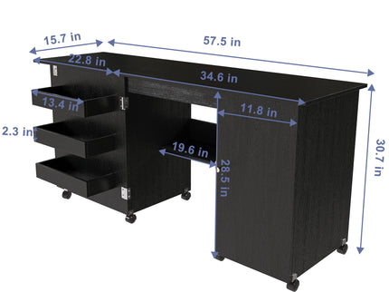 Foldable Sewing Table With Locking Casters