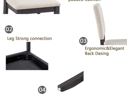 Dining Table Set, Rectangular Kitchen Table With Upholstered Chairs