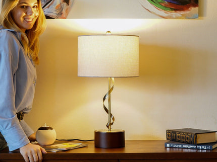 Nightstand Desk Lamp With Twisted Base - White